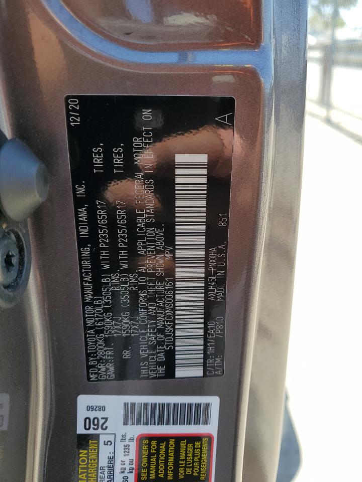 2021 Toyota Sienna Xle VIN: 5TDJSKFCXMS006161 Lot: 64202854