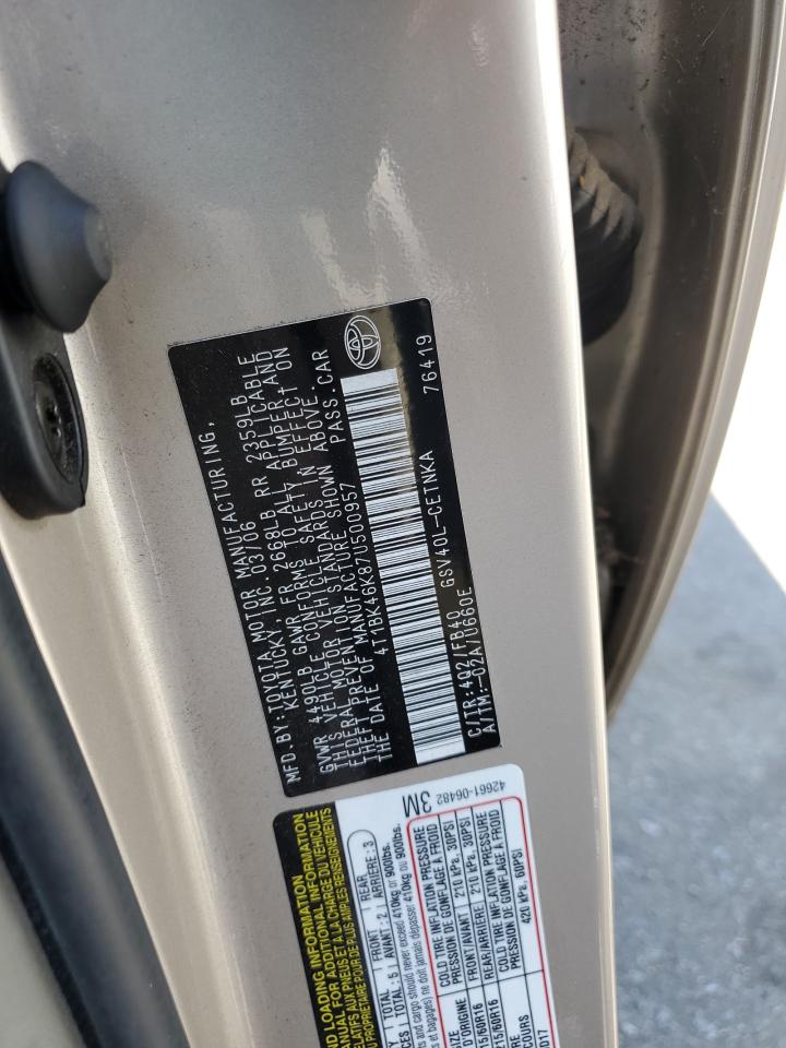 2007 Toyota Camry Le VIN: 4T1BK46K87U500957 Lot: 63038334