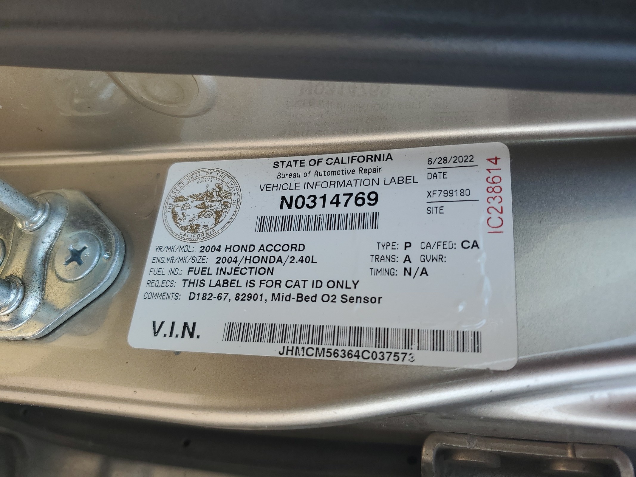 JHMCM56364C037573 2004 Honda Accord Lx