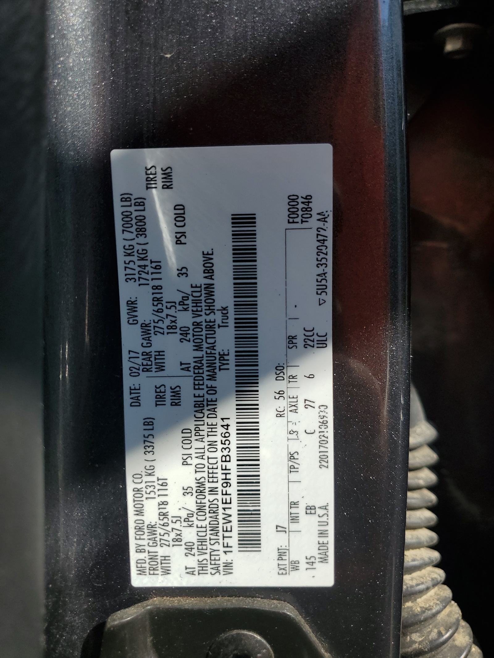 1FTEW1EF9HFB35641 2017 Ford F150 Supercrew