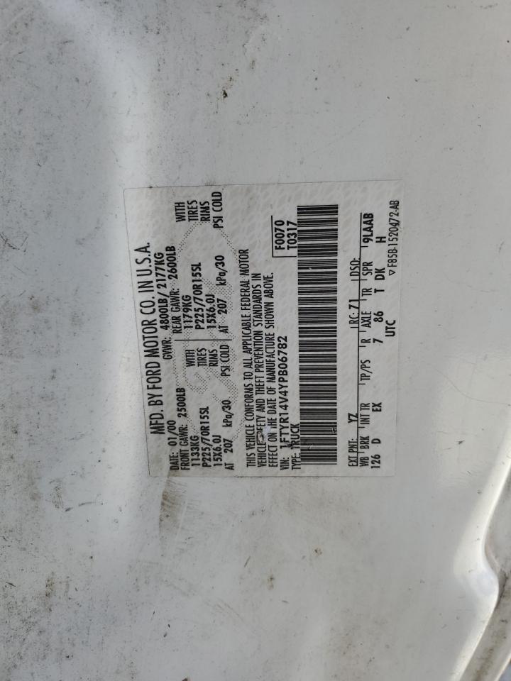 2000 Ford Ranger Super Cab VIN: 1FTYR14V4YPB06782 Lot: 62762414