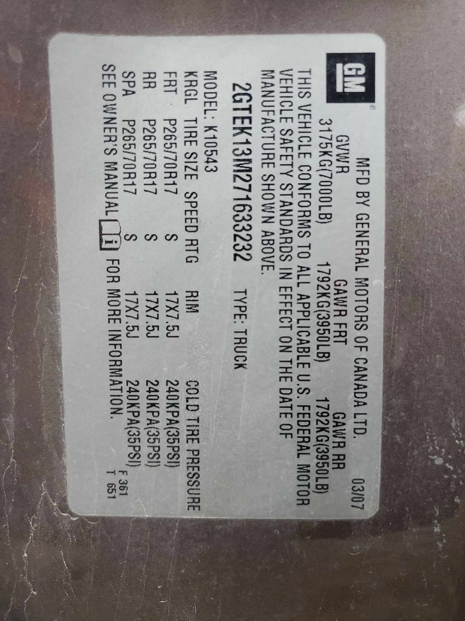 2GTEK13M271633232 2007 GMC New Sierra K1500