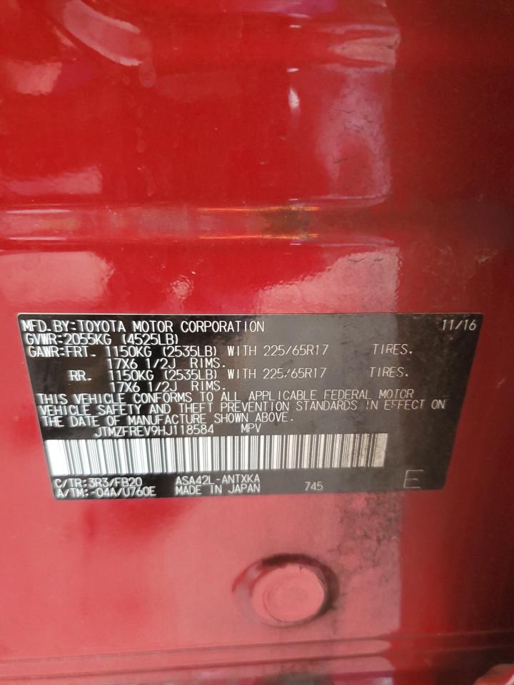 2017 Toyota Rav4 Le VIN: JTMZFREV9HJ118584 Lot: 63559024