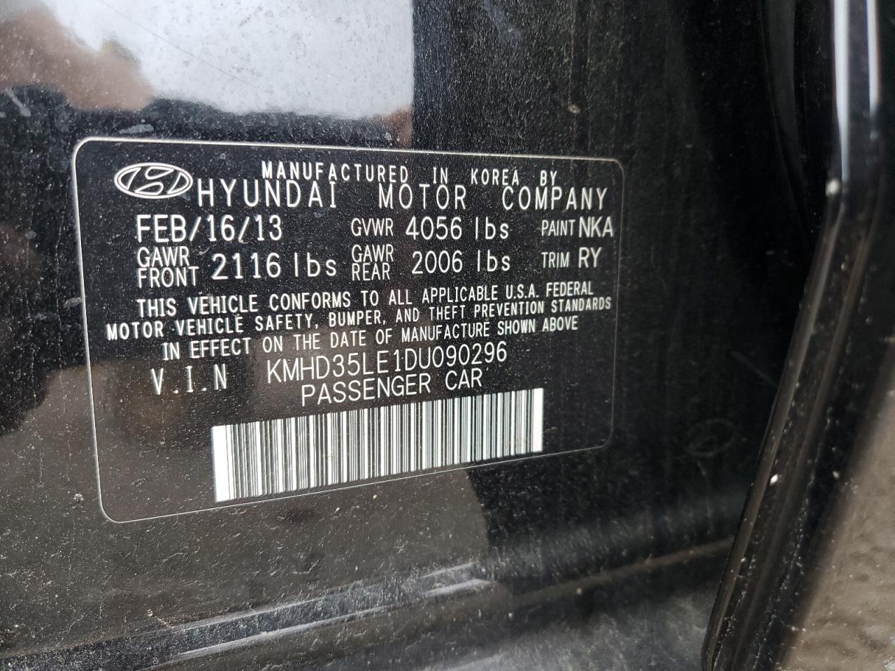 2013 Hyundai Elantra Gt VIN: KMHD35LE1DU090296 Lot: 65204684