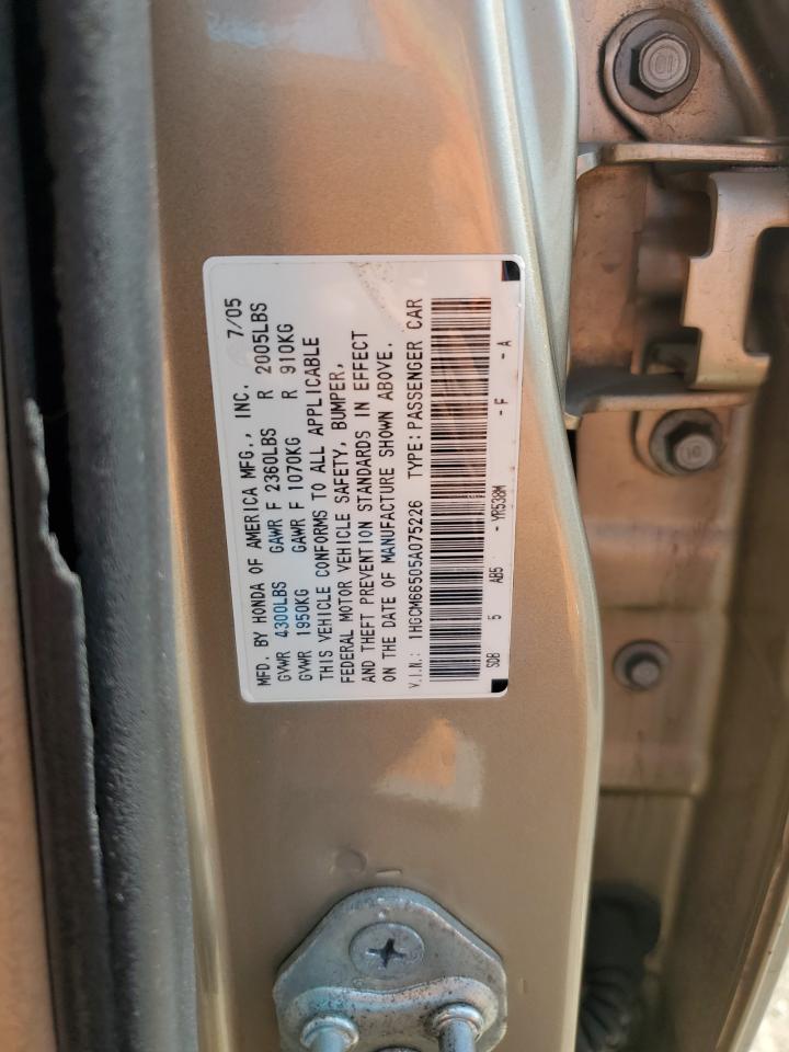 2005 Honda Accord Ex VIN: 1HGCM66505A075226 Lot: 63853074