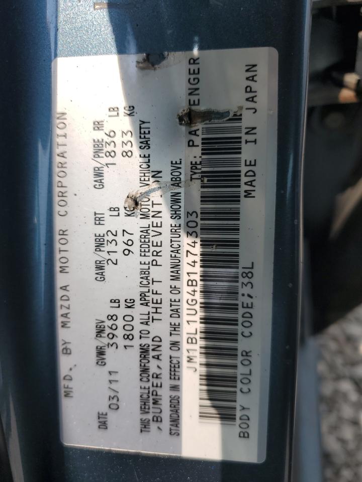 JM1BL1UG4B1474303 2011 Mazda 3 I