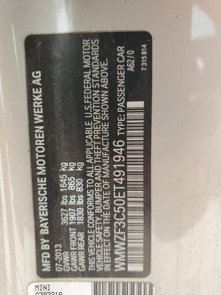 2014 Mini Cooper Clubman VIN: WMWZF3C50ET491946 Lot: 65464054