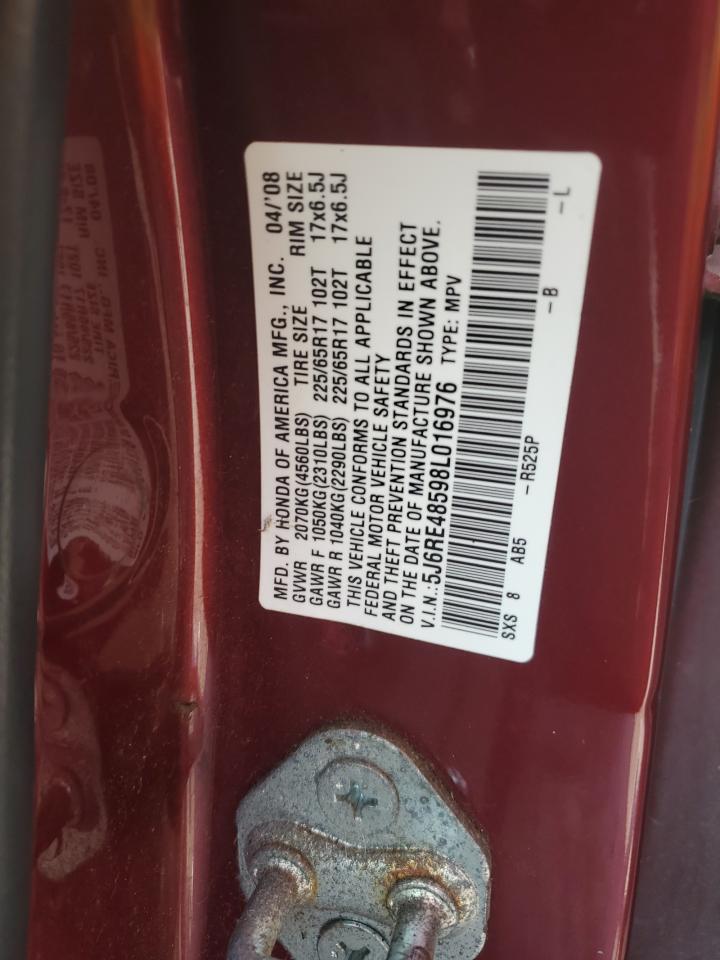 2008 Honda Cr-V Ex VIN: 5J6RE48598L016976 Lot: 65460724