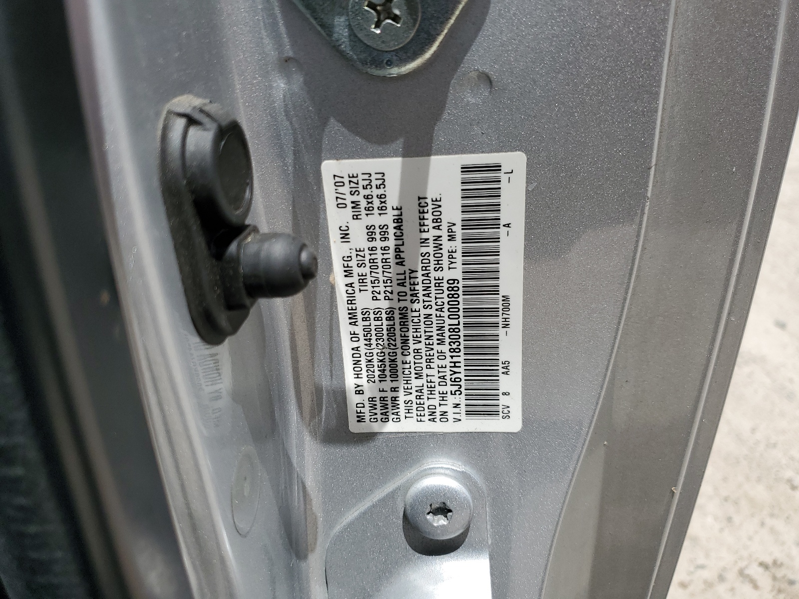 5J6YH18308L000889 2008 Honda Element Lx