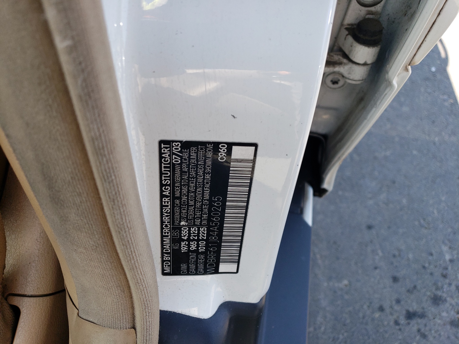 WDBRF61J84A560265 2004 Mercedes-Benz C 240