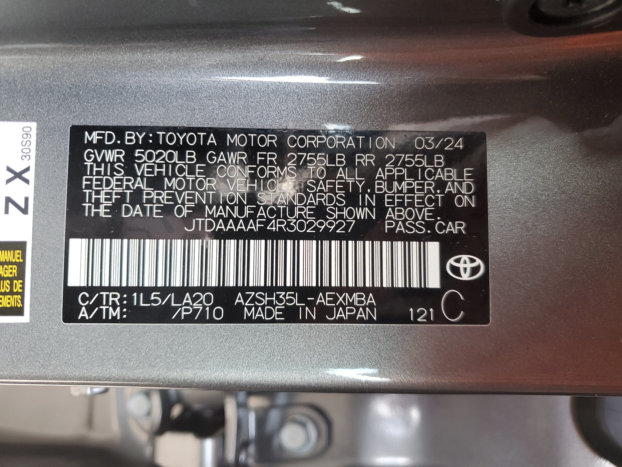 JTDAAAAF4R3029927 2024 Toyota Crown Xle