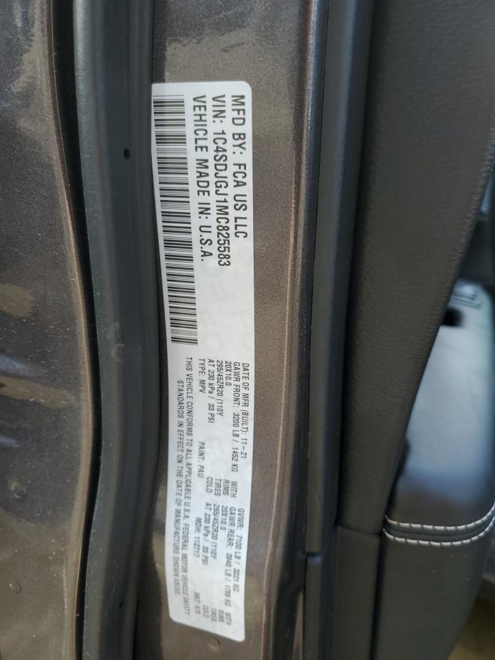 2021 Dodge Durango Srt 392 VIN: 1C4SDJGJ1MC825583 Lot: 62918724