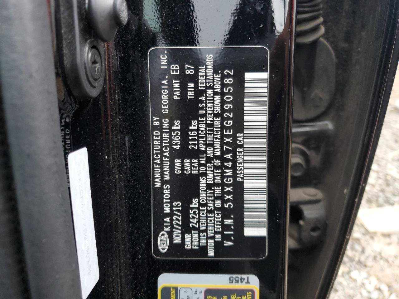 2014 Kia Optima Lx VIN: 5XXGM4A7XEG290582 Lot: 64886454