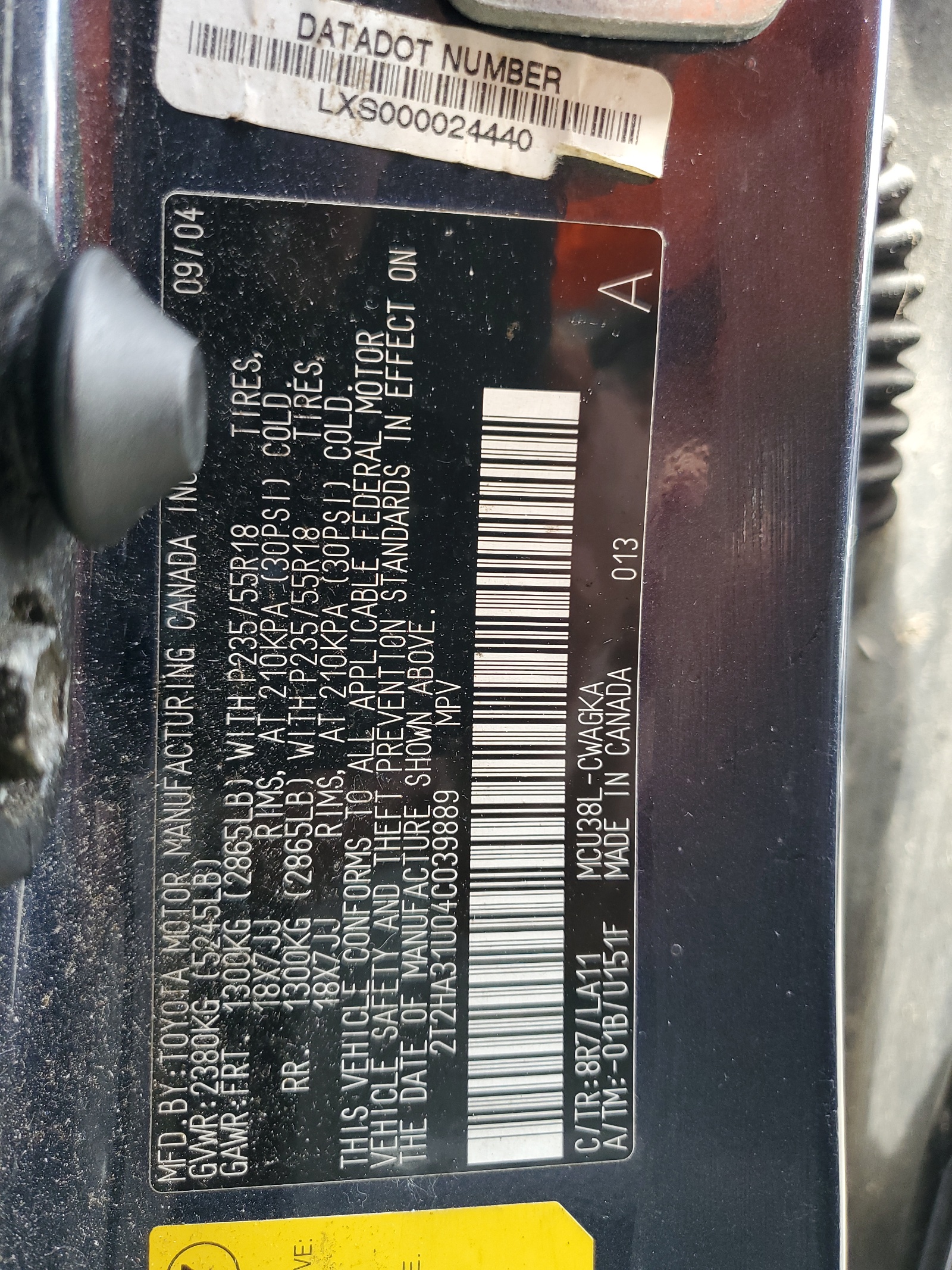 2T2HA31U04C039889 2004 Lexus Rx 330