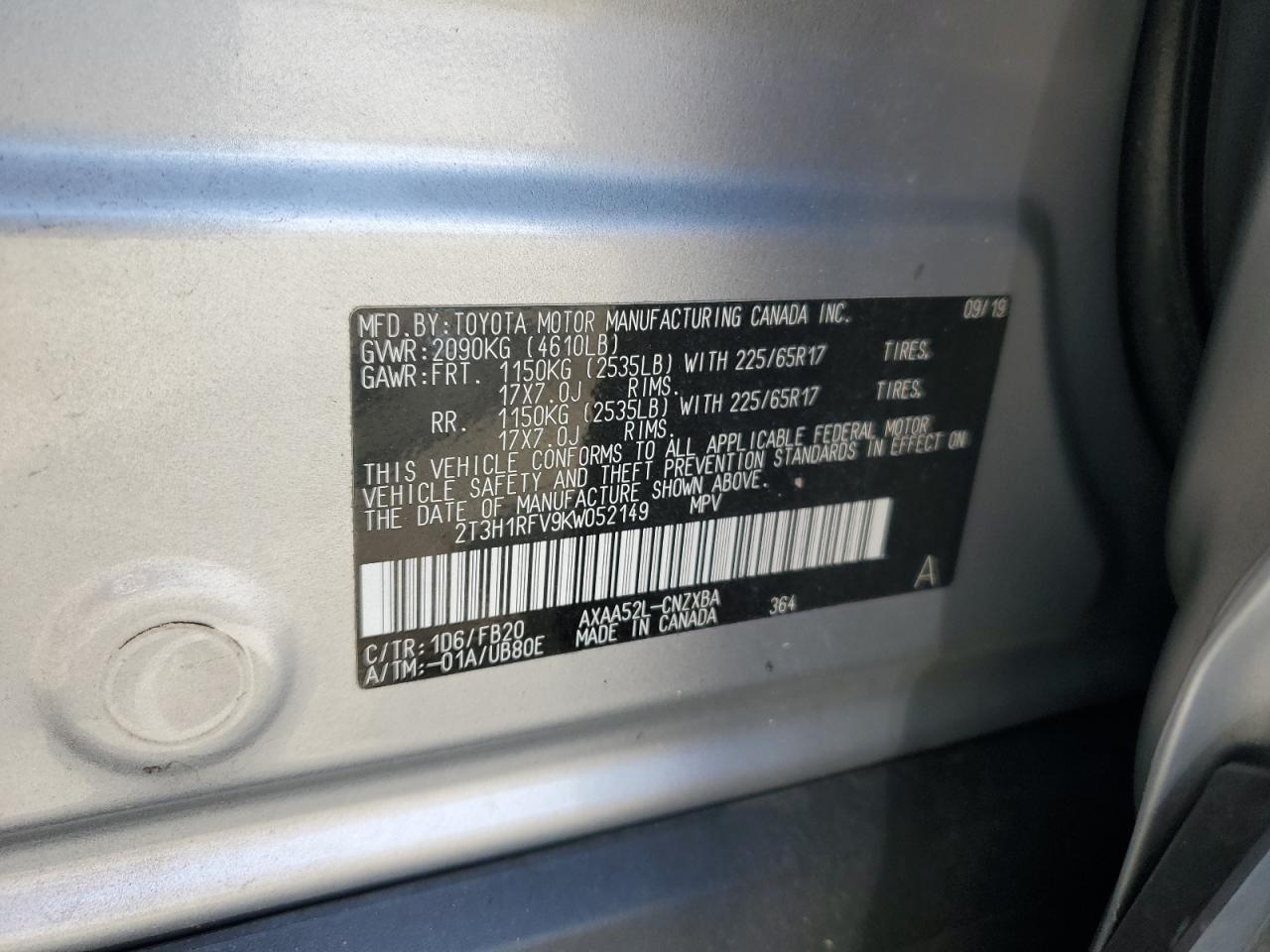 2T3H1RFV9KW052149 2019 TOYOTA RAV 4 - Image 14