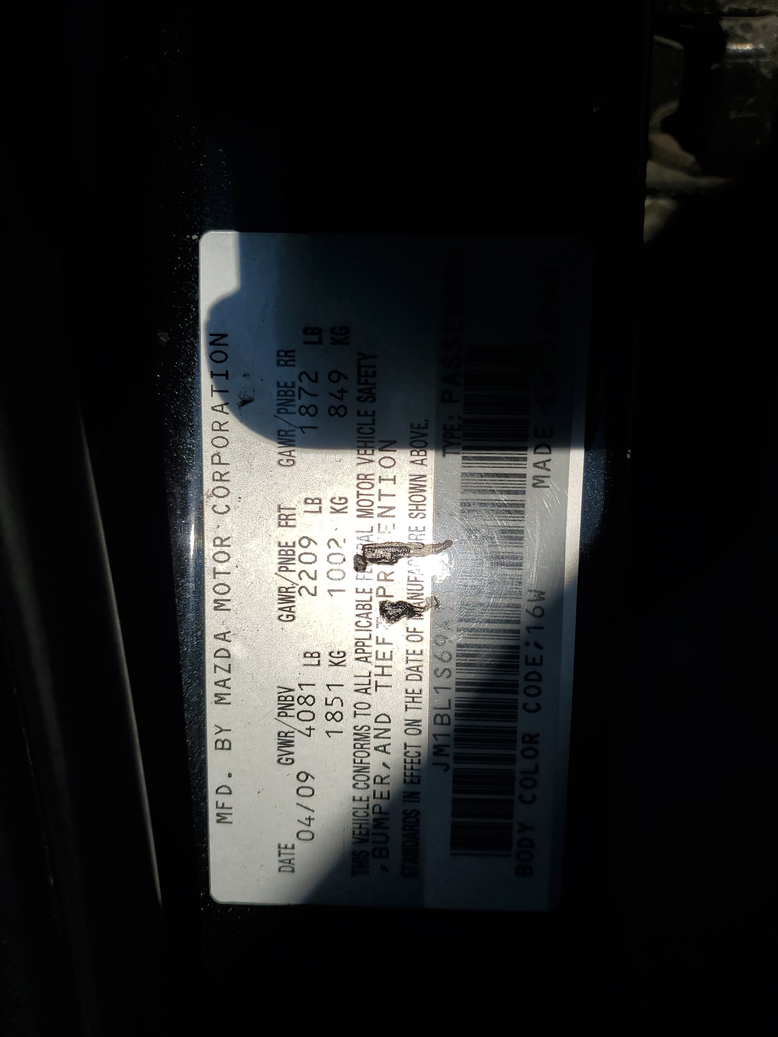 JM1BL1S69A1152927 2010 Mazda 3 S