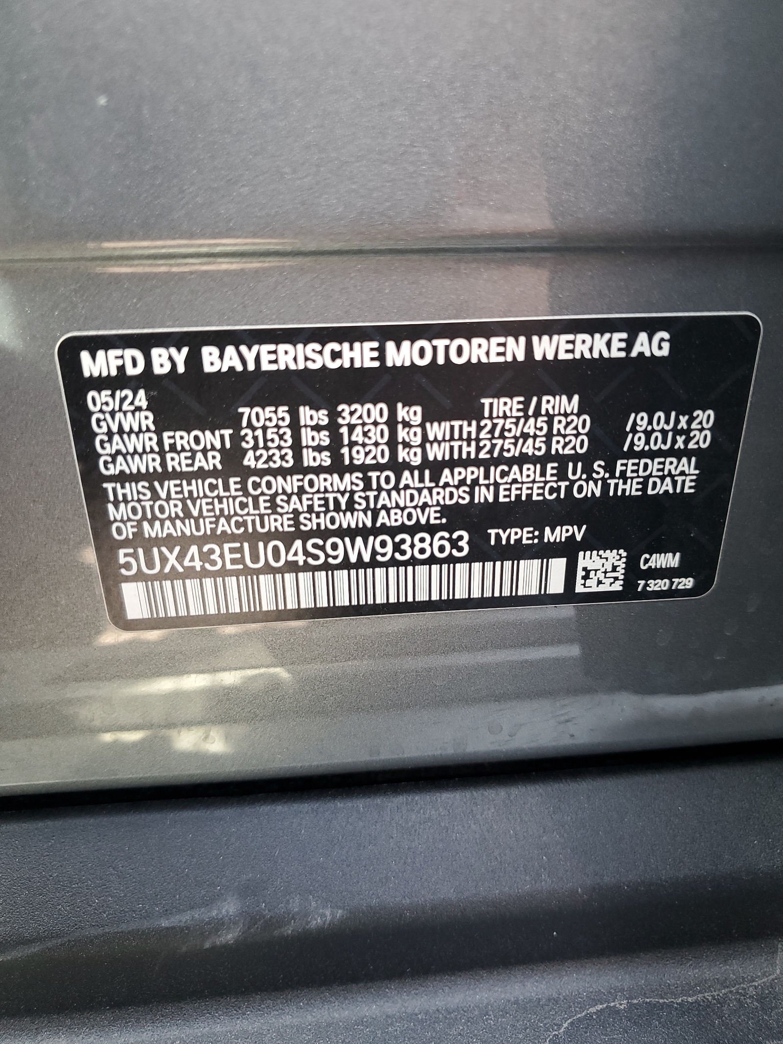5UX43EU04S9W93863 2025 BMW X5 xDrive50E