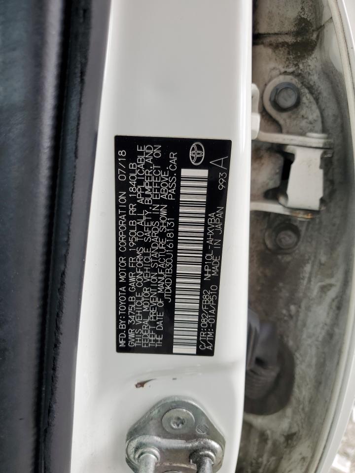 2018 Toyota Prius C VIN: JTDKDTB30J1618131 Lot: 65184144