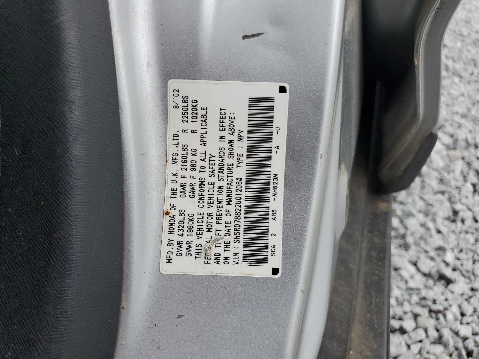 SHSRD78822U012064 2002 Honda Cr-V Ex