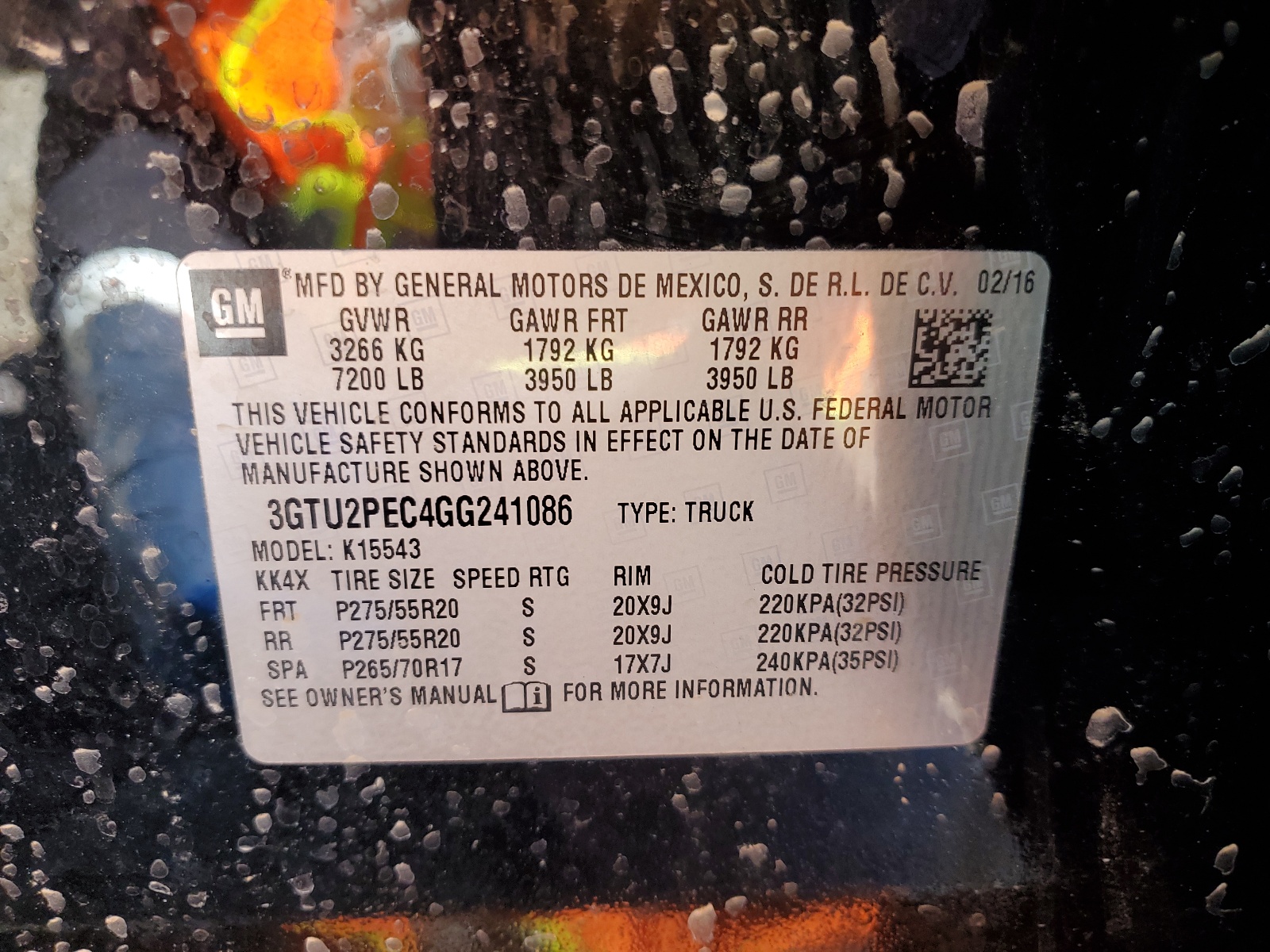 3GTU2PEC4GG241086 2016 GMC Sierra K1500 Denali