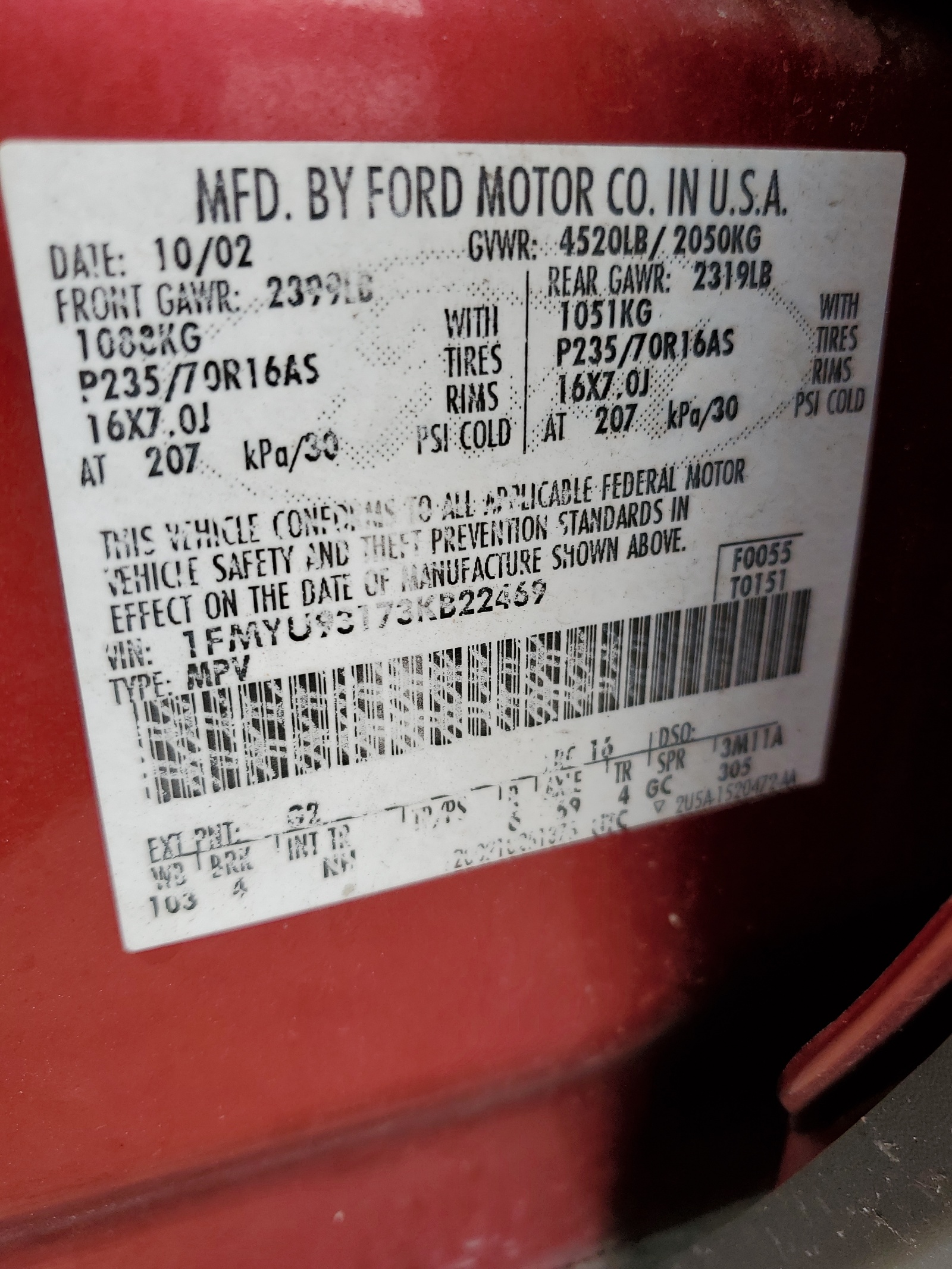 1FMYU93173KB22469 2003 Ford Escape Xlt