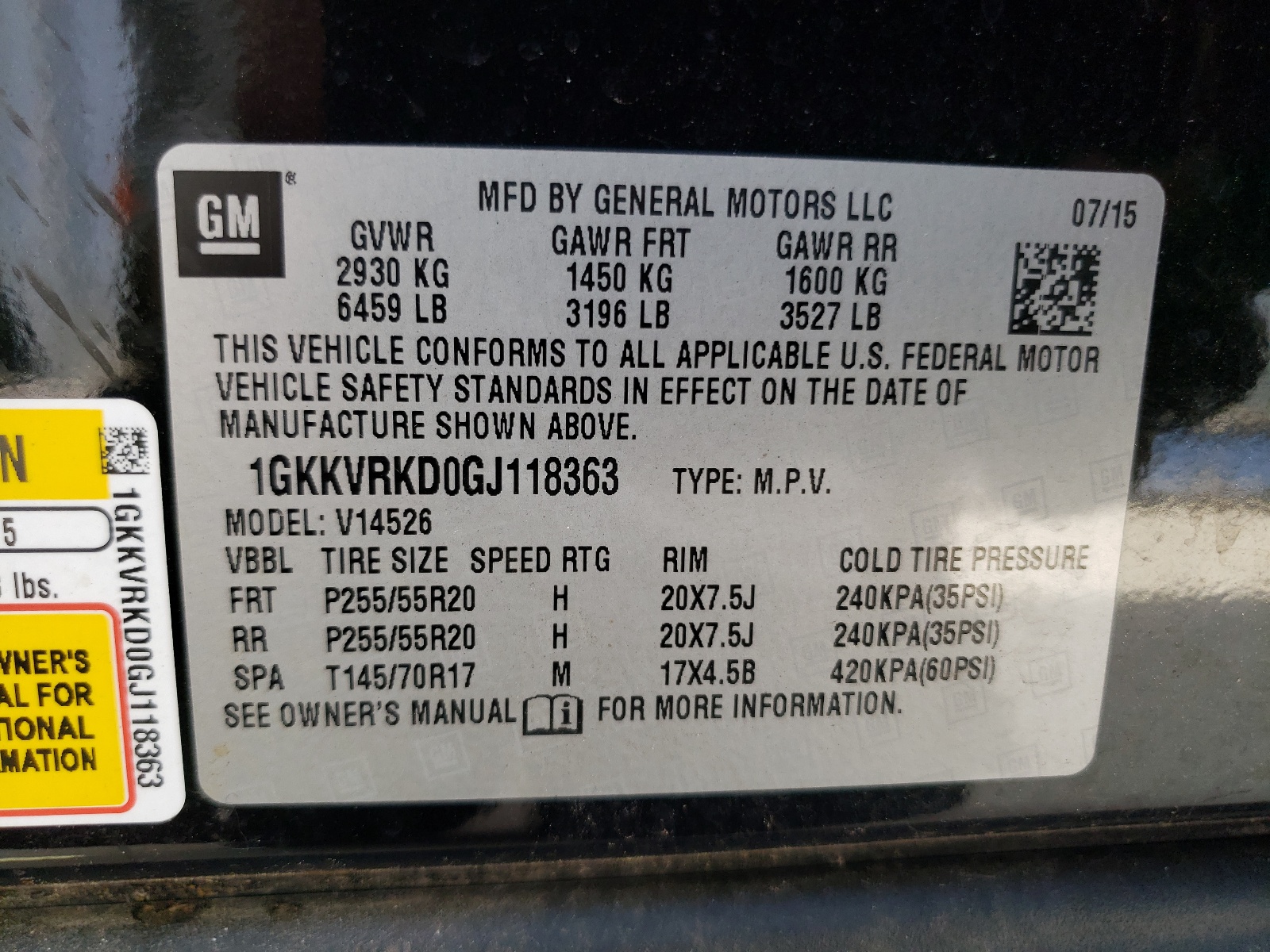 1GKKVRKD0GJ118363 2016 GMC Acadia Slt-1