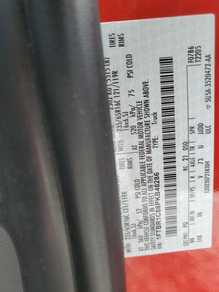 VIN: 1FTBR1C88PKB48286 2023 FORD TRANSIT