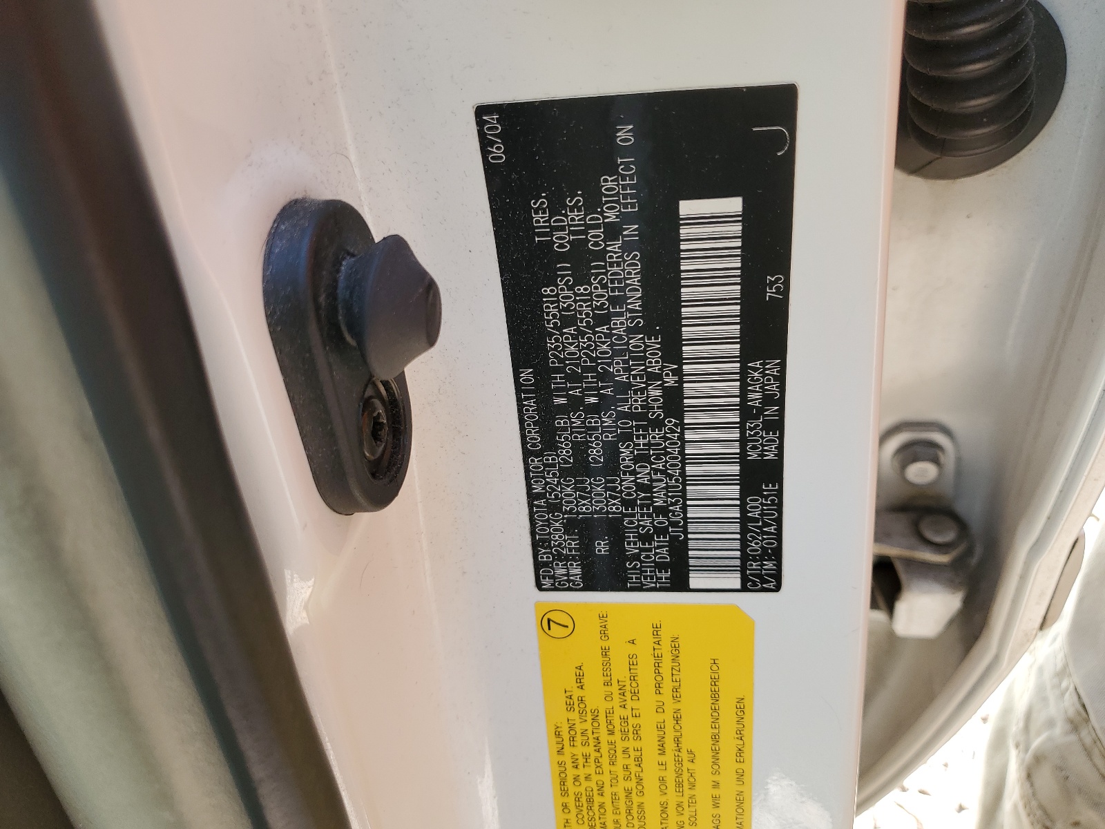 JTJGA31U540040429 2004 Lexus Rx 330