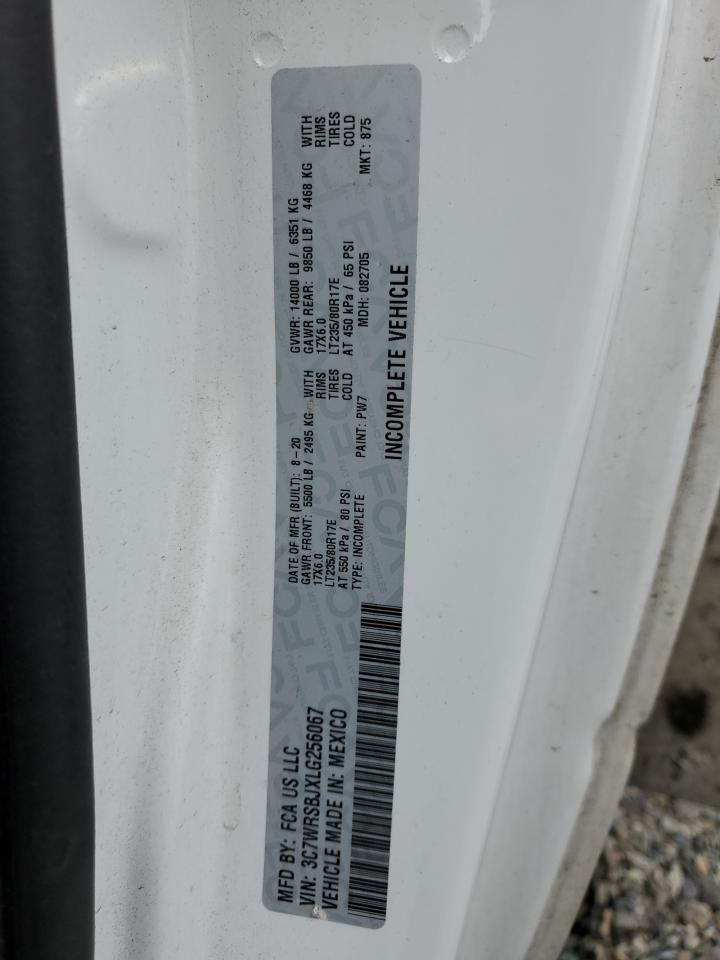 2020 Ram 3500 VIN: 3C7WRSBJXLG256067 Lot: 65076084