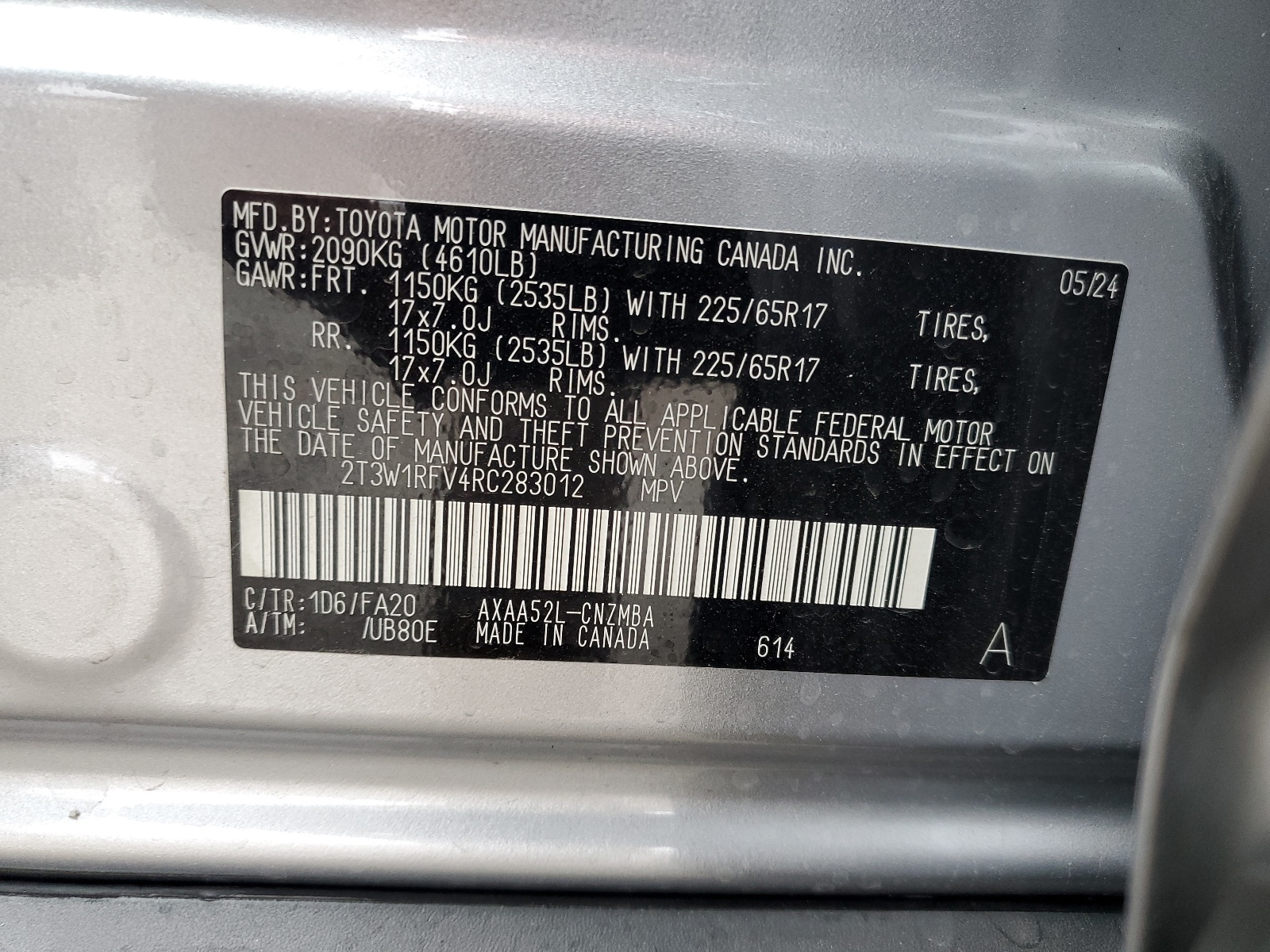 2T3W1RFV4RC283012 2024 Toyota Rav4 Xle