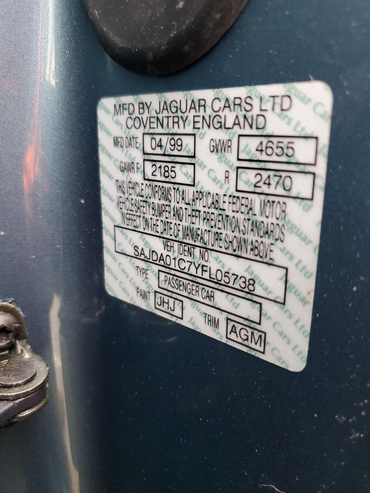 2000 Jaguar S-Type VIN: SAJDA01C7YFL05738 Lot: 62761284