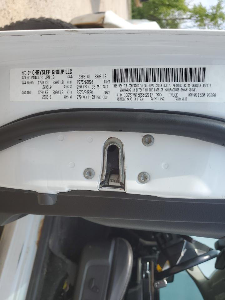 2013 Ram 1500 Laramie VIN: 1C6RR7NT5DS592117 Lot: 61964764