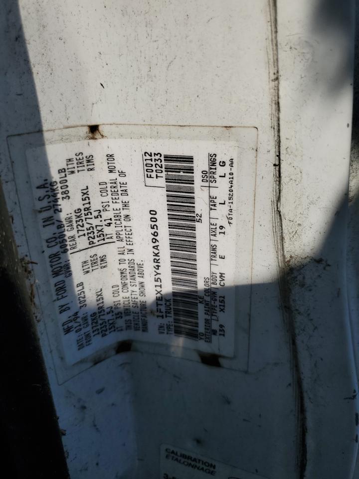 1994 Ford F150 VIN: 1FTEX15Y4RKA96500 Lot: 63160164