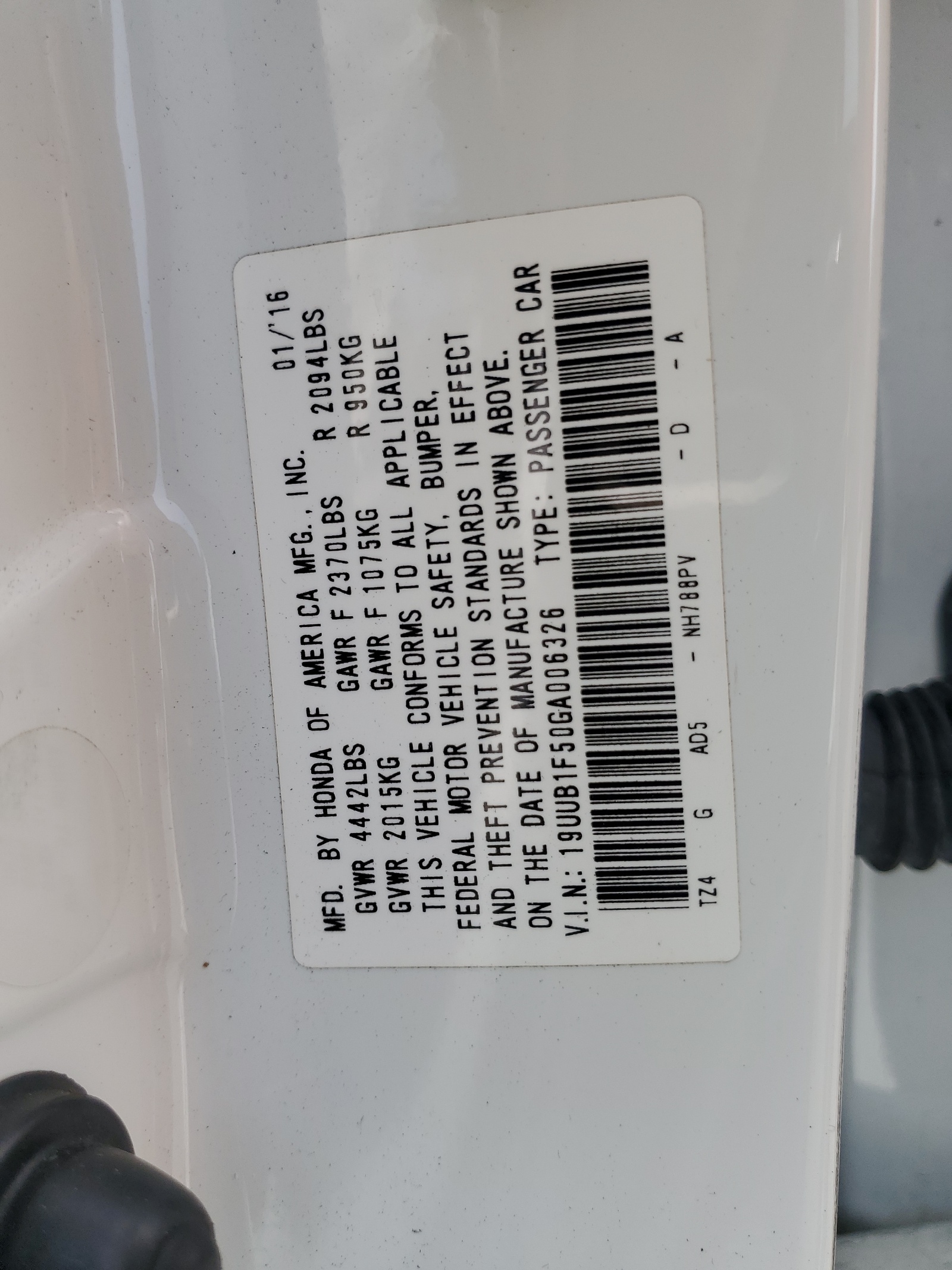 19UUB1F50GA006326 2016 Acura Tlx Tech