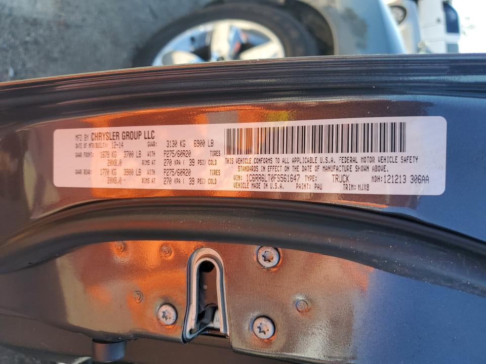 1C6RR6LT0FS561647 2015 Ram 1500 Slt