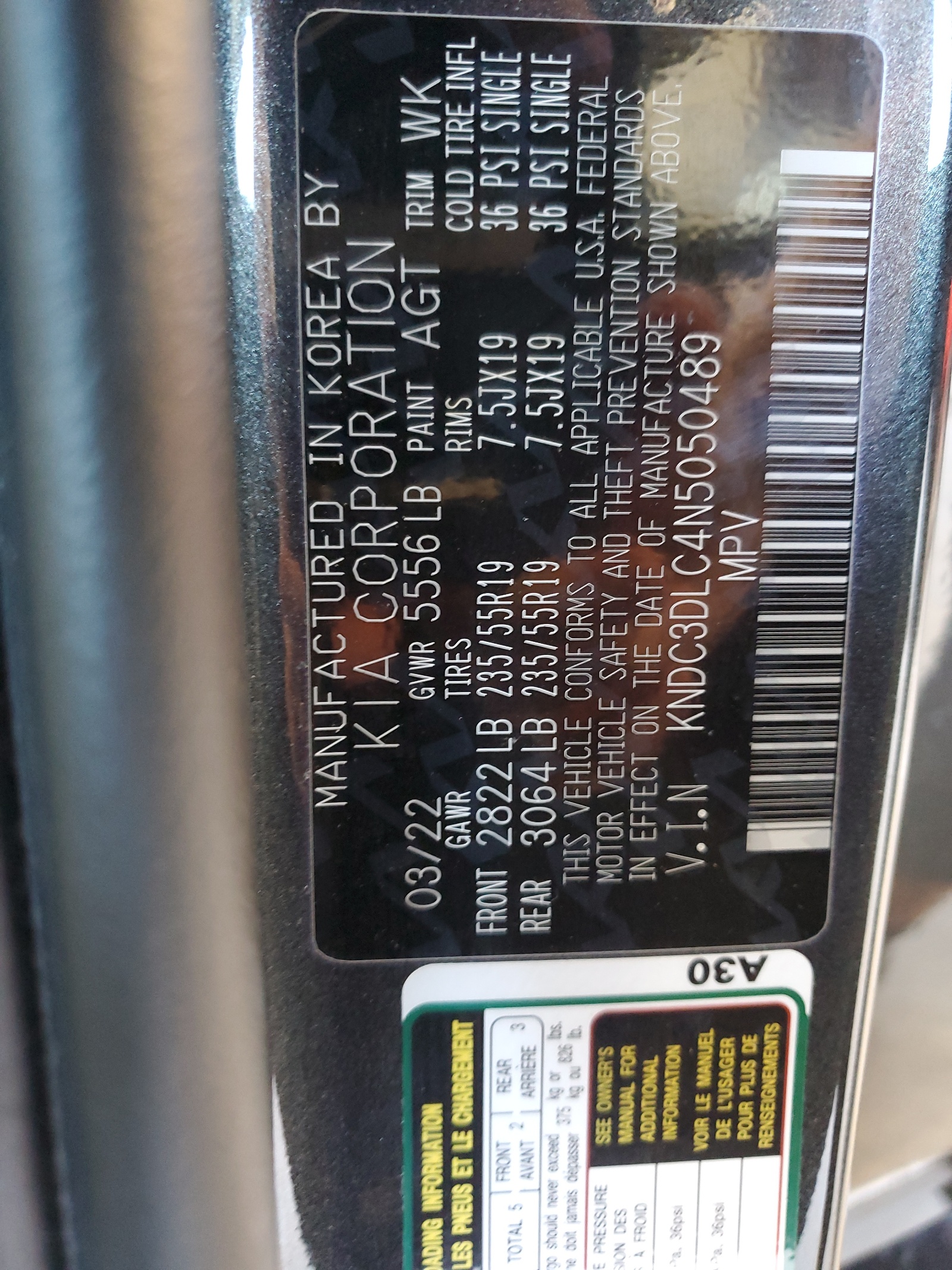 KNDC3DLC4N5050489 2022 Kia Ev6 Light