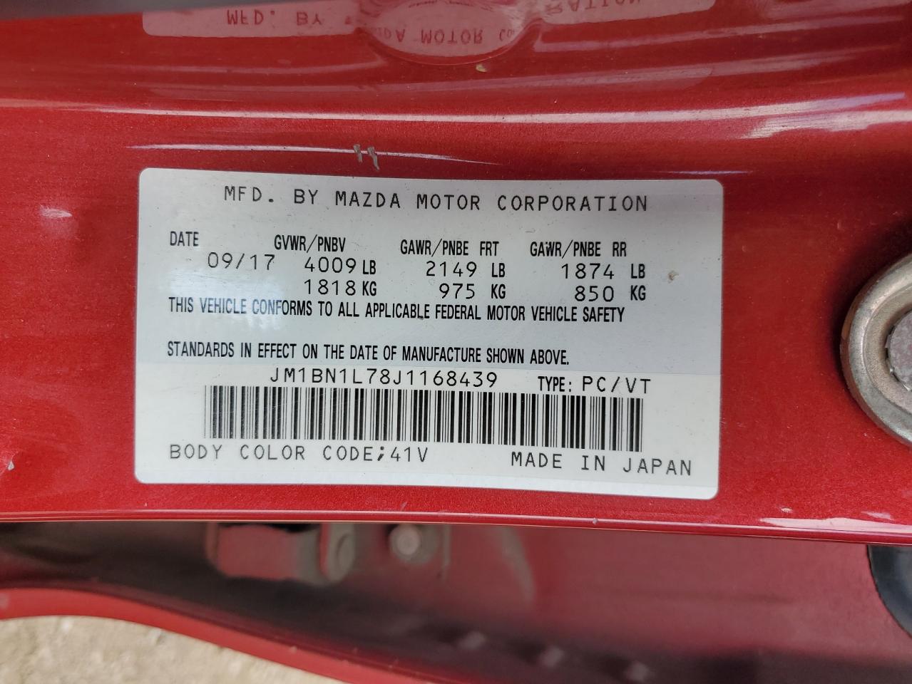 2018 Mazda 3 Touring VIN: JM1BN1L78J1168439 Lot: 61930474