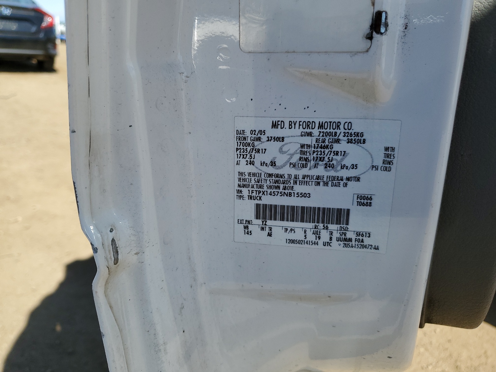 1FTPX14575NB15503 2005 Ford F150