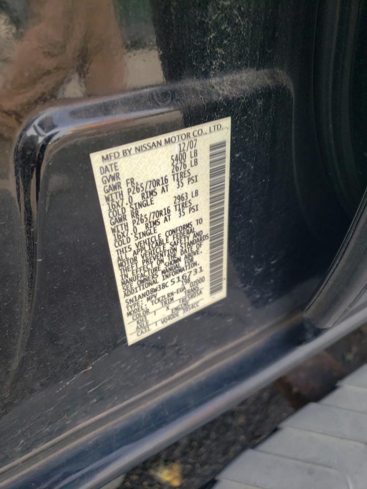 2008 Nissan Xterra Off Road VIN: 5N1AN08W38C516731 Lot: 63991734