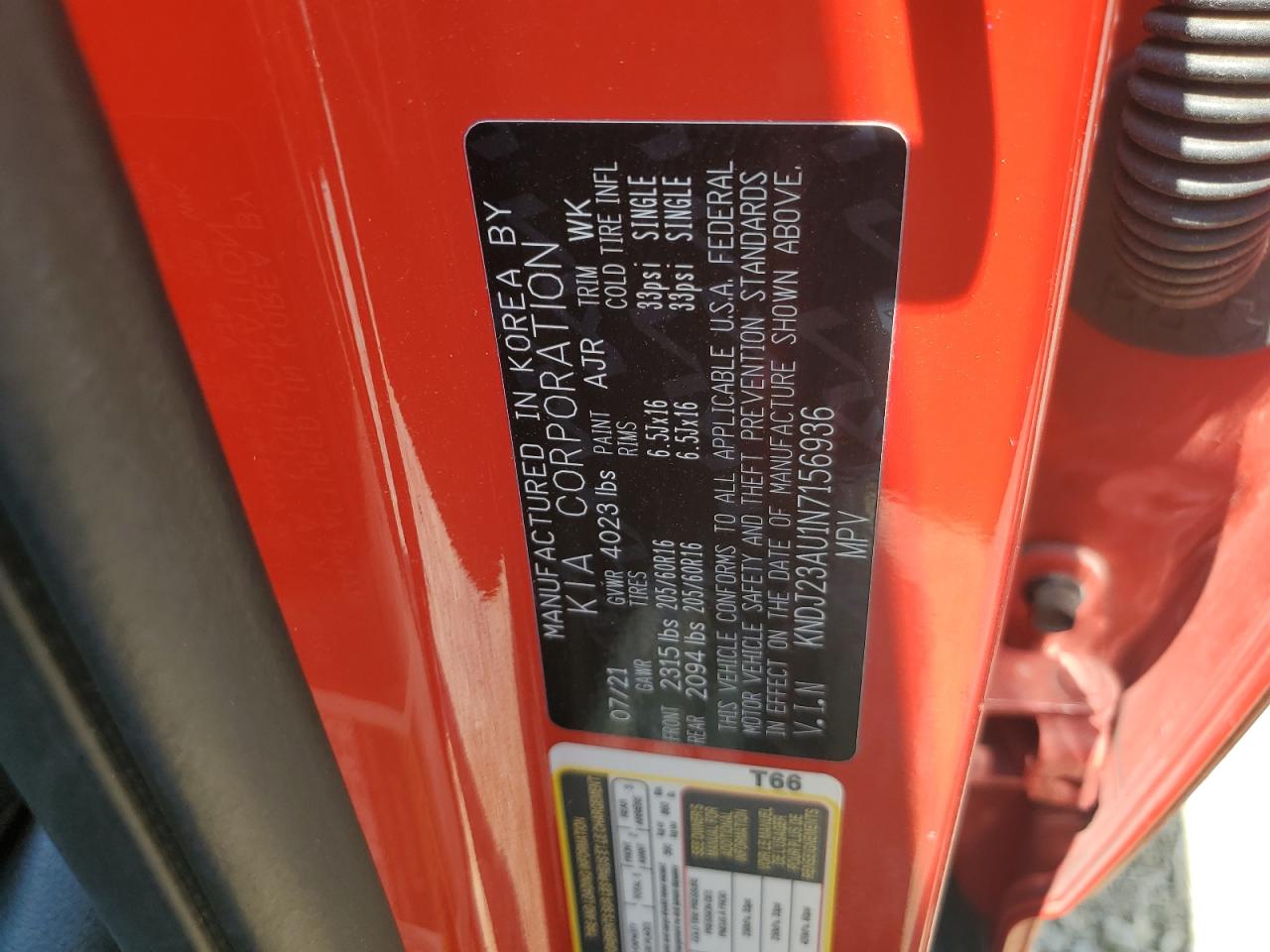 2022 Kia Soul Lx VIN: KNDJ23AU1N7156936 Lot: 59845584