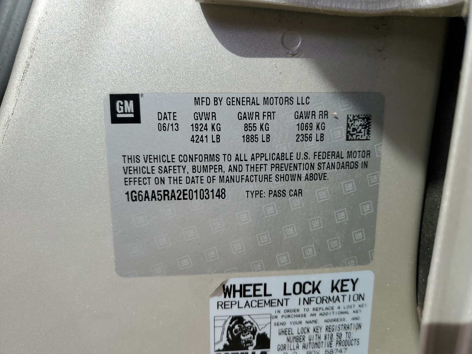 1G6AA5RA2E0103148 2014 Cadillac Ats