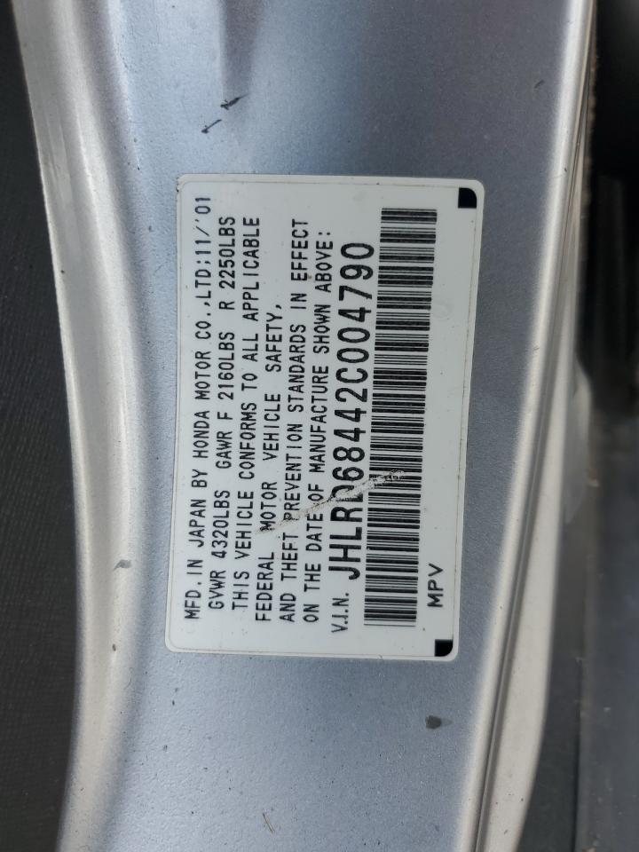 2002 Honda Cr-V Lx VIN: JHLRD68442C004790 Lot: 65200954