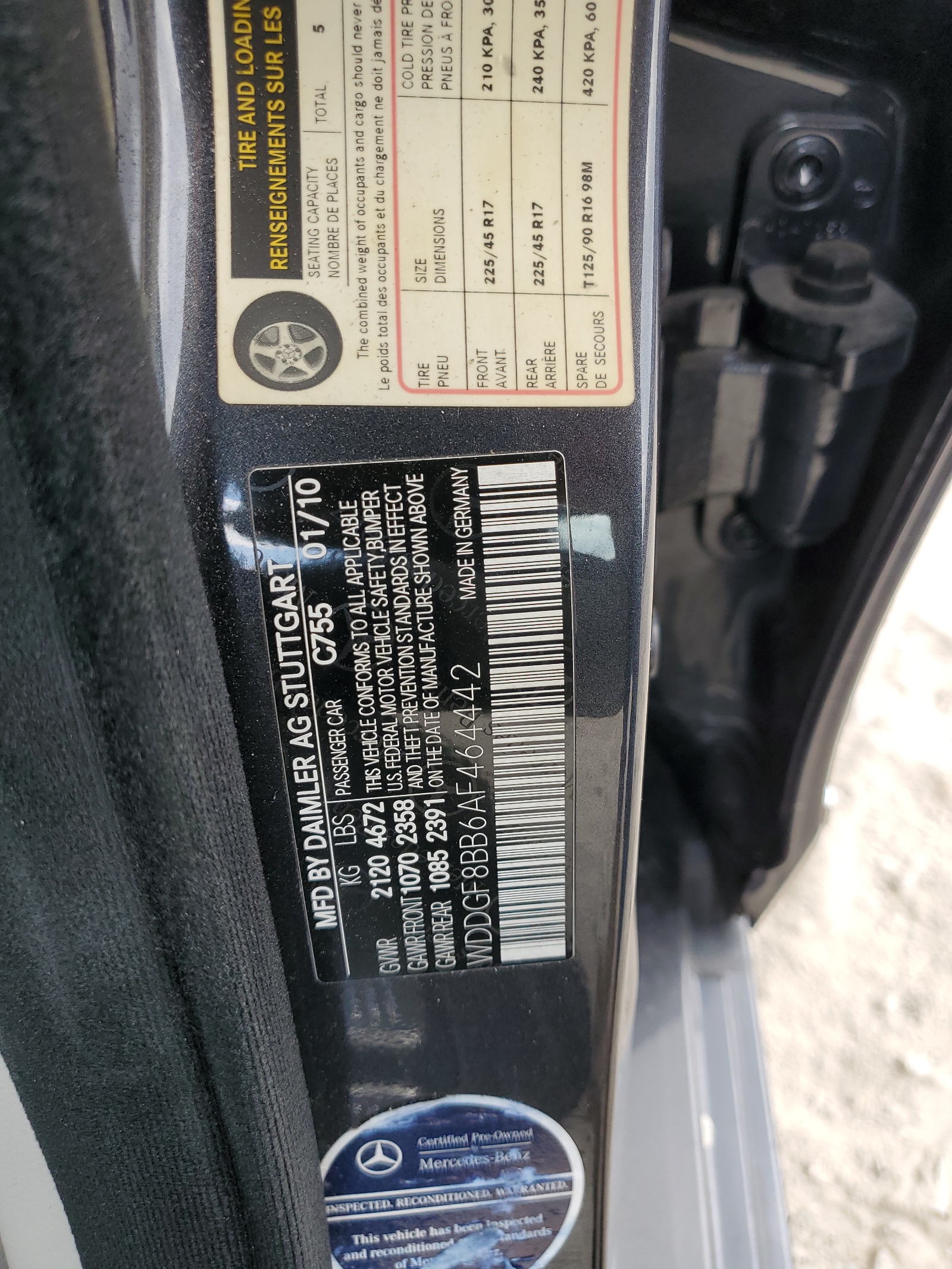 WDDGF8BB6AF464442 2010 Mercedes-Benz C 300 4Matic