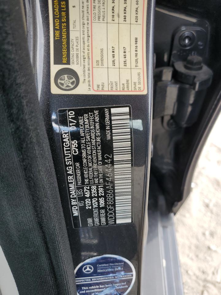 2010 Mercedes-Benz C 300 4Matic VIN: WDDGF8BB6AF464442 Lot: 62305644