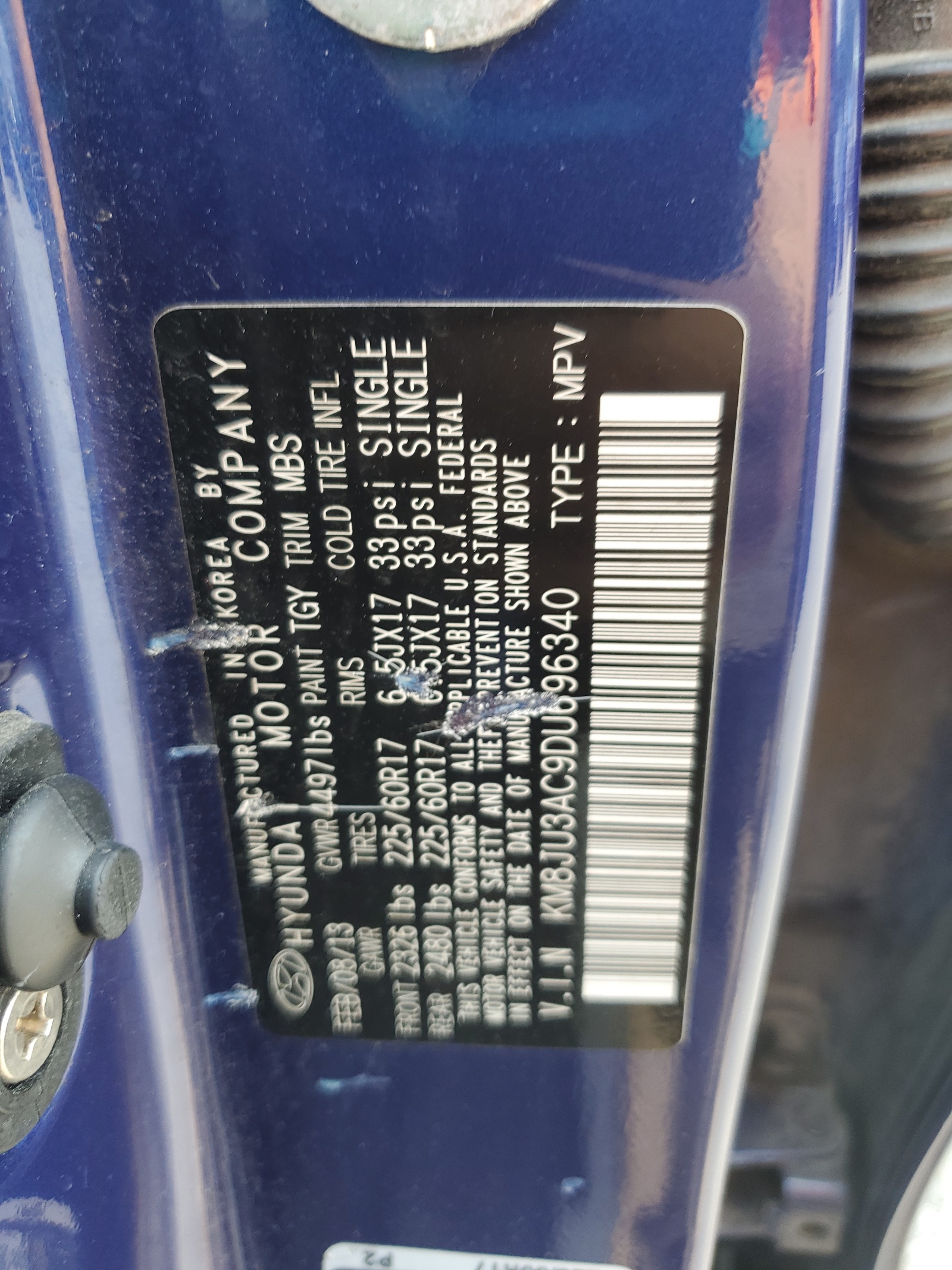 KM8JU3AC9DU696340 2013 Hyundai Tucson Gls