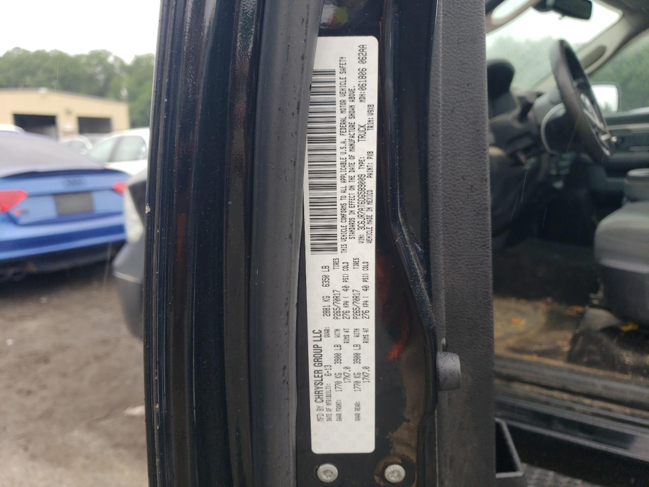 2013 Ram 1500 St VIN: 3C6JR7AT6DG589009 Lot: 64297604