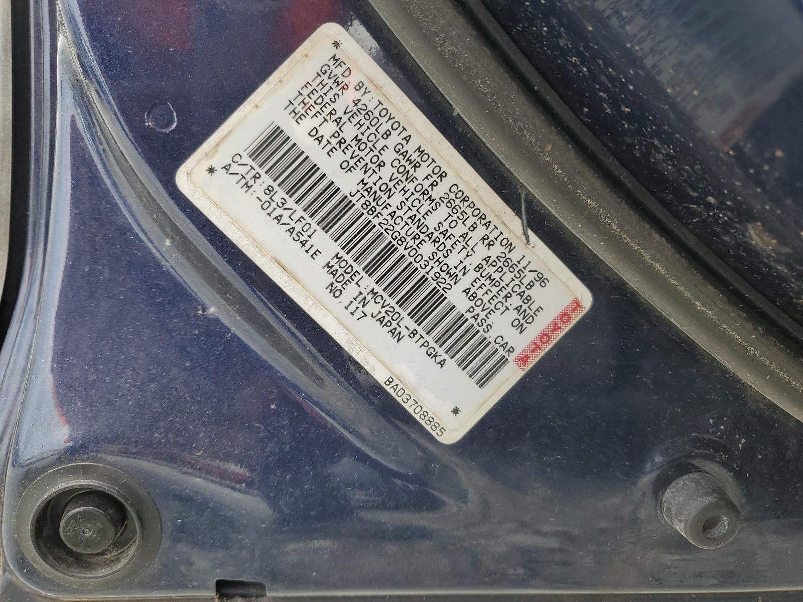 JT8BF22G8V0031922 1997 Lexus Es 300