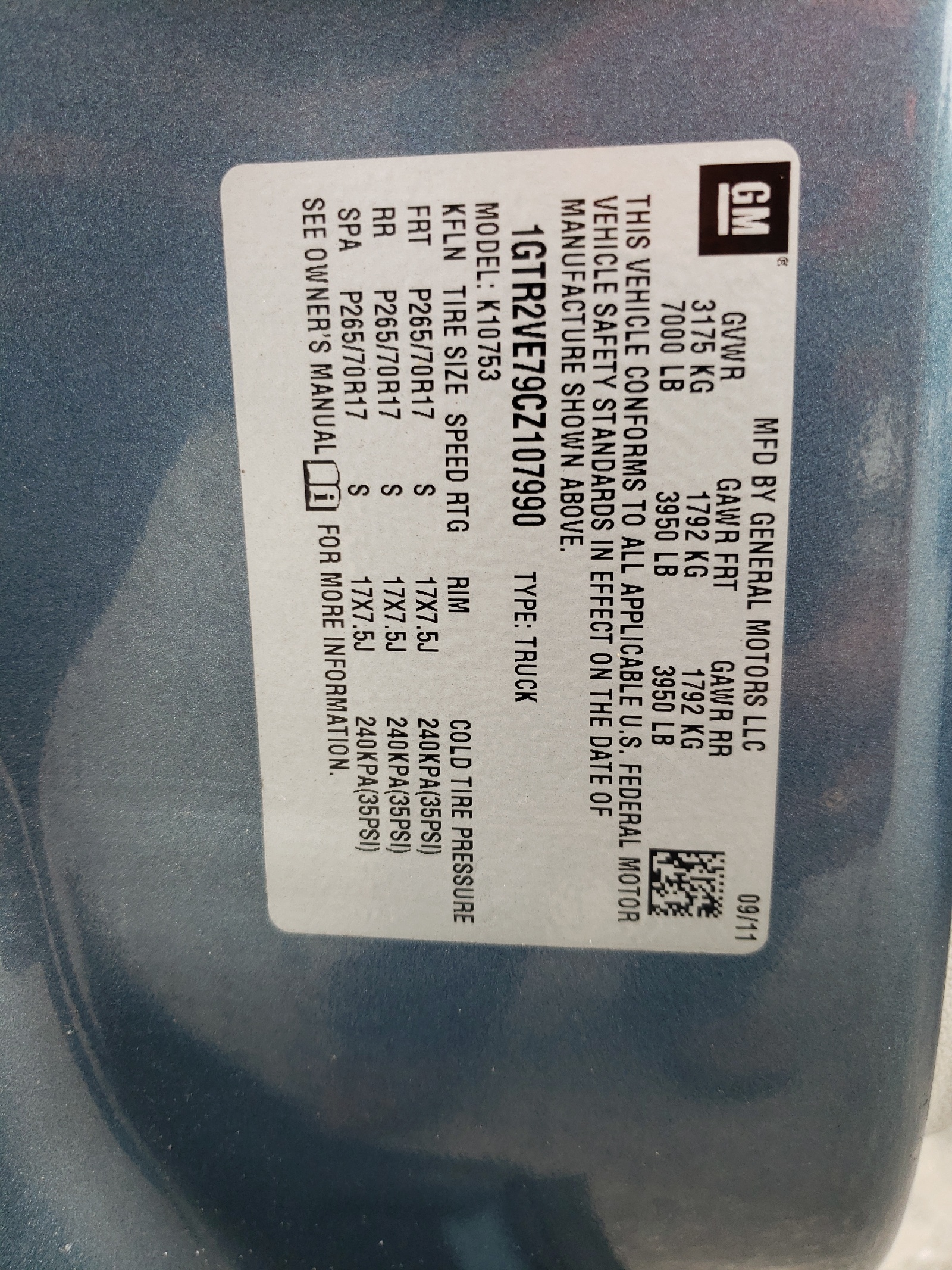 1GTR2VE79CZ107990 2012 GMC Sierra K1500 Sle