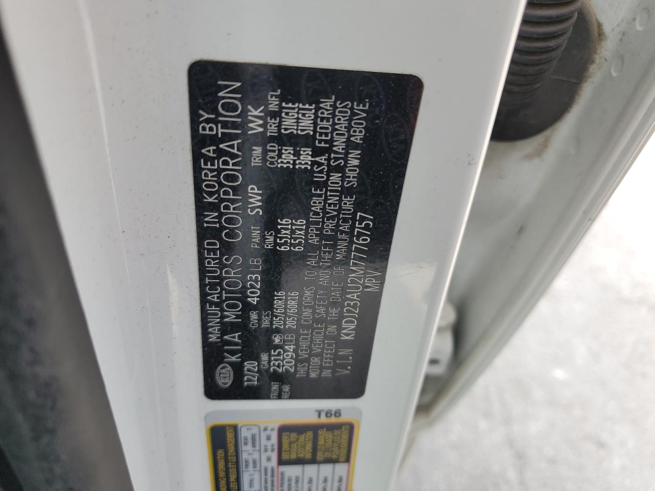 KNDJ23AU2M7776757 2021 Kia Soul Lx