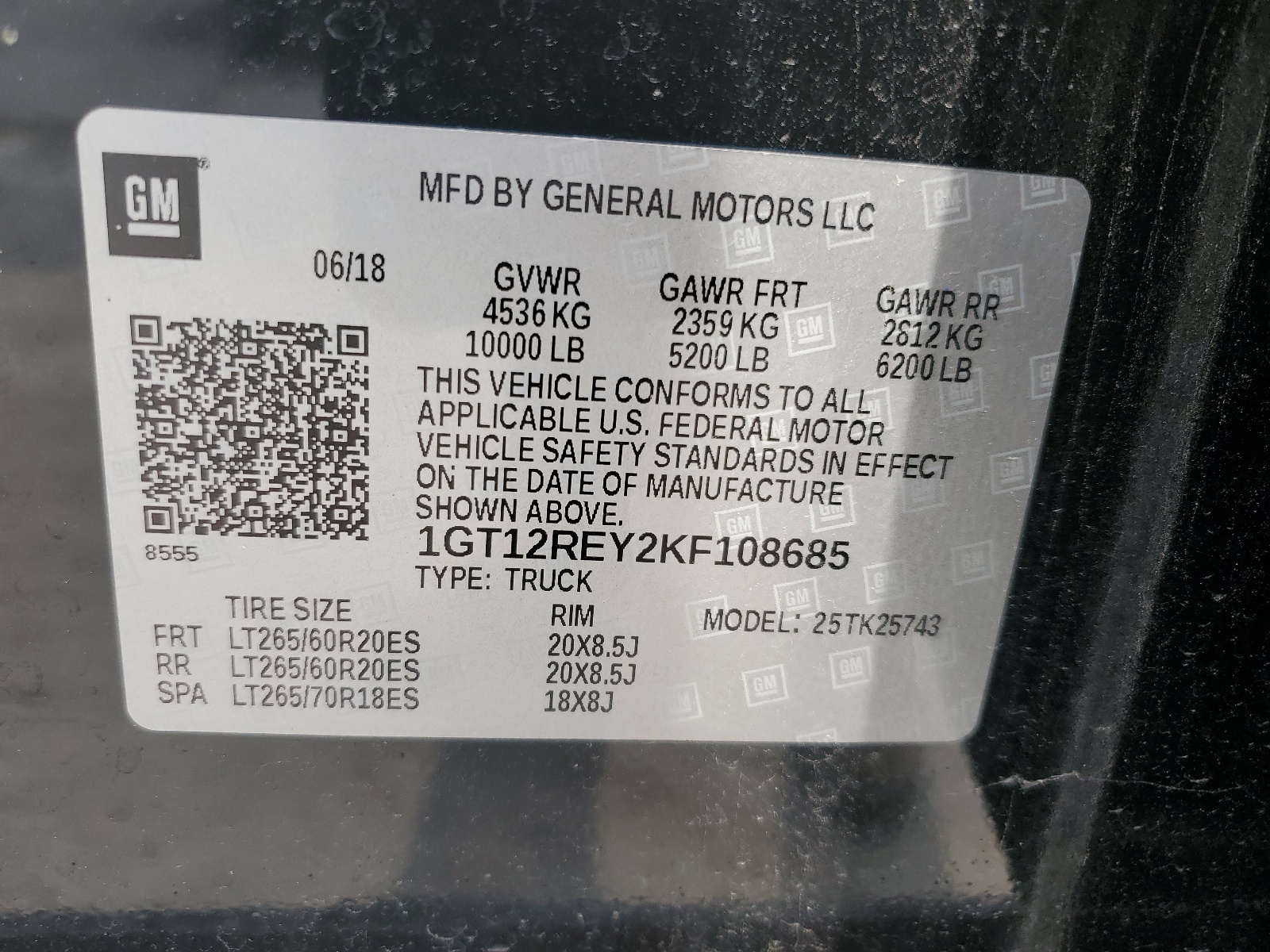 1GT12REY2KF108685 2019 GMC Sierra K2500 Slt